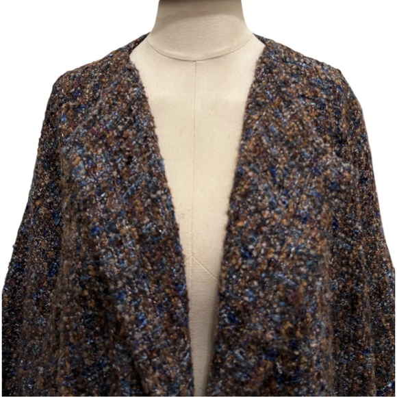 Eskander Tweed Wool Blend Oversized Open Front Cardigan Size 1 US 12 - Picture 5 of 14